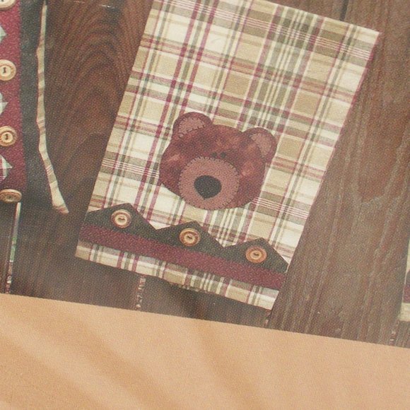 THE WOODEN BEAR QUILT DESIGNS 014 Northwoods NEW Set 5 Patterns Pillow Tea Towel - Picture 5 of 8